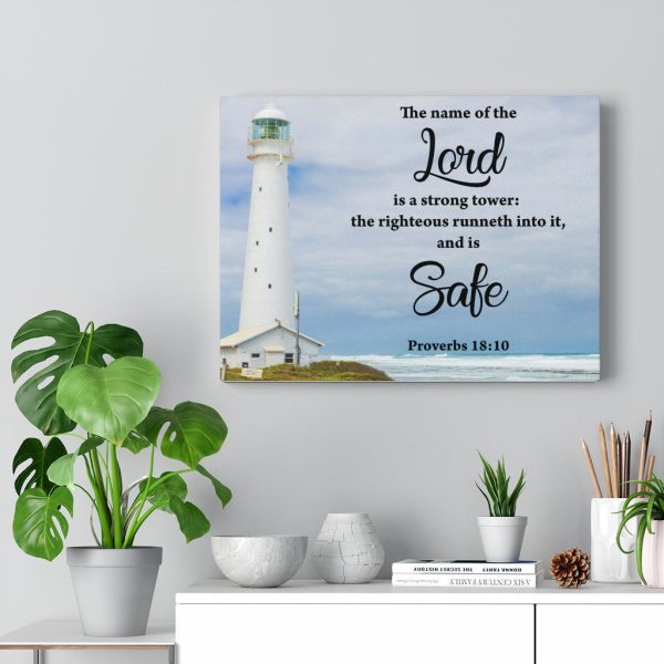 Scripture Canvas The Lord is Safe Proverbs 18:10 Christian Bible Verse Meaningful Framed Prints, Canvas Paintings - Image 7