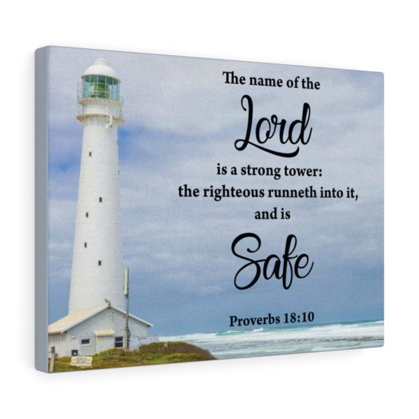 Scripture Canvas The Lord is Safe Proverbs 18:10 Christian Bible Verse Meaningful Framed Prints, Canvas Paintings - Image 2