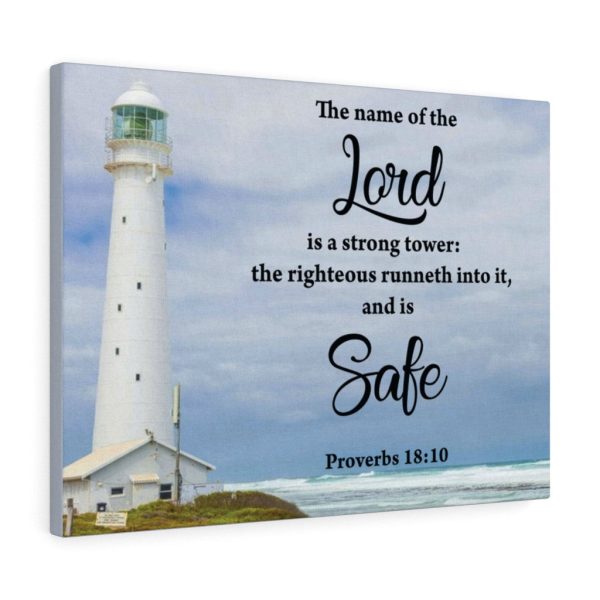 Scripture Canvas The Lord is Safe Proverbs 18:10 Christian Bible Verse Meaningful Framed Prints, Canvas Paintings - Image 3