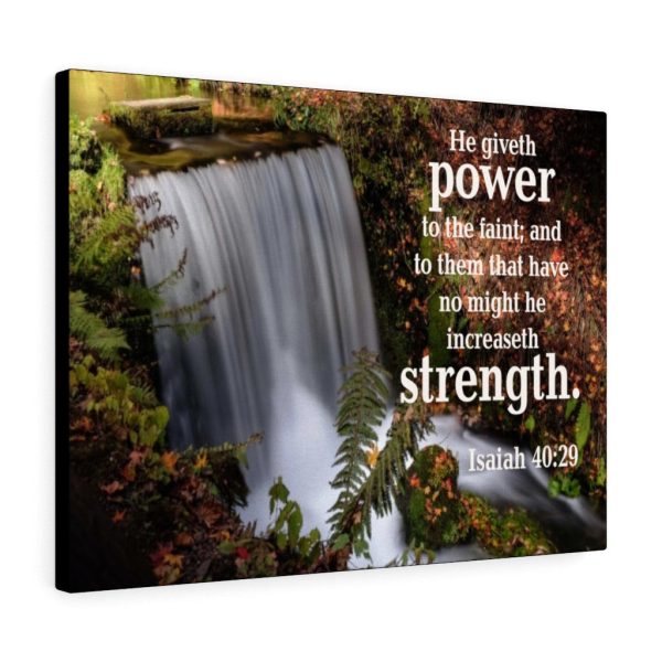 Scripture Canvas He Giveth Power and Strength Isaiah 40:29 Christian Bible Verse Meaningful Framed Prints, Canvas Paintings - Image 2