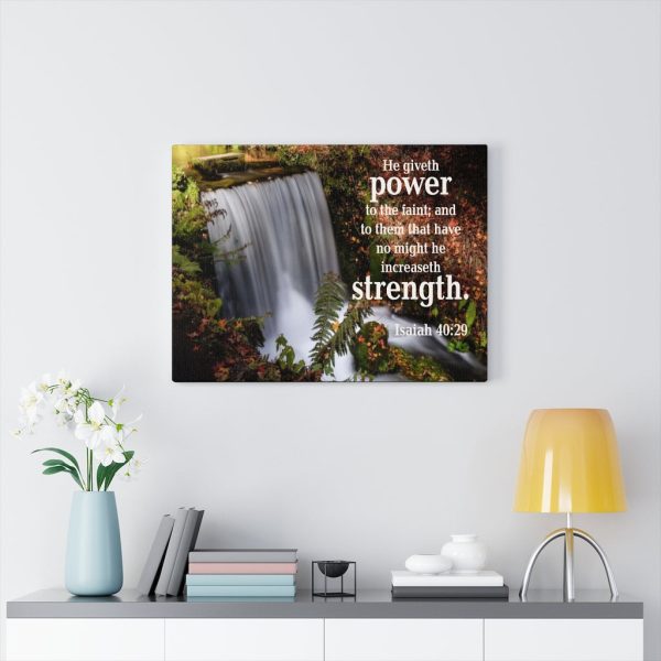 Scripture Canvas He Giveth Power and Strength Isaiah 40:29 Christian Bible Verse Meaningful Framed Prints, Canvas Paintings - Image 7