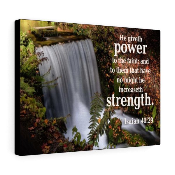 Scripture Canvas He Giveth Power and Strength Isaiah 40:29 Christian Bible Verse Meaningful Framed Prints, Canvas Paintings - Image 4