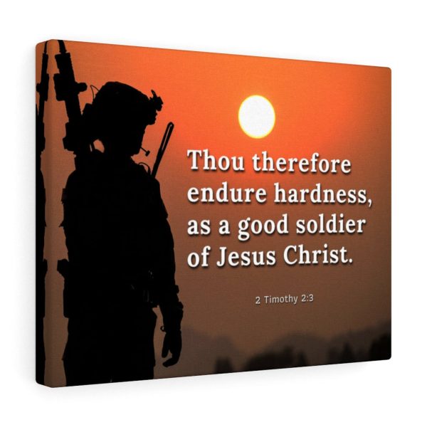 Scripture Canvas Endure Hardness 2 Timothy 2:3 Christian Wall Art Bible Verse Meaningful Framed Prints, Canvas Paintings - Image 2