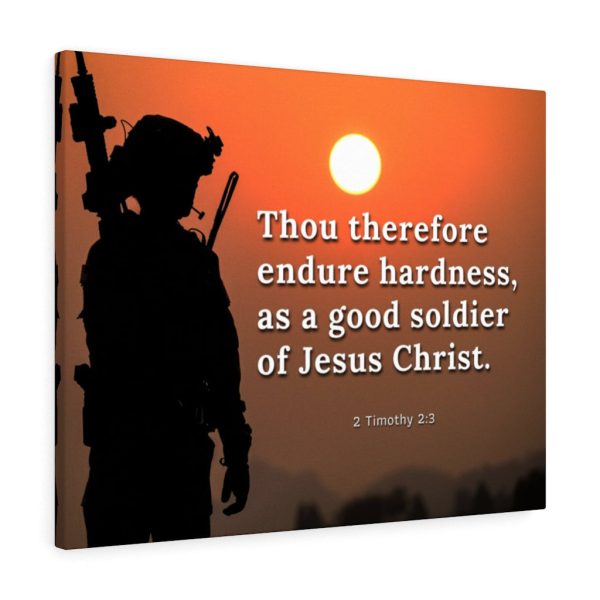 Scripture Canvas Endure Hardness 2 Timothy 2:3 Christian Wall Art Bible Verse Meaningful Framed Prints, Canvas Paintings