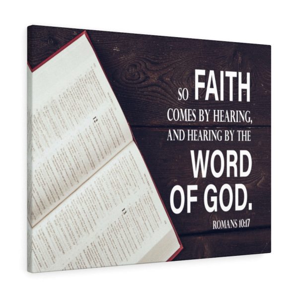 Bible Verse Canvas Faith Comes From Romans 10:17 Hearing Christian Framed Prints, Canvas Paintings - Image 2