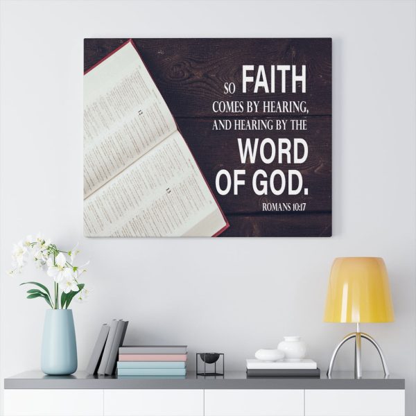 Bible Verse Canvas Faith Comes From Romans 10:17 Hearing Christian Framed Prints, Canvas Paintings - Image 7