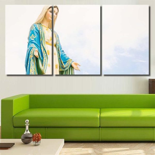 Statues Holy Women On Cloudy Sky Christian Premium Multi Canvas Prints, Multi Piece Panel Canvas Luxury Gallery Wall Fine Art Print - Image 5