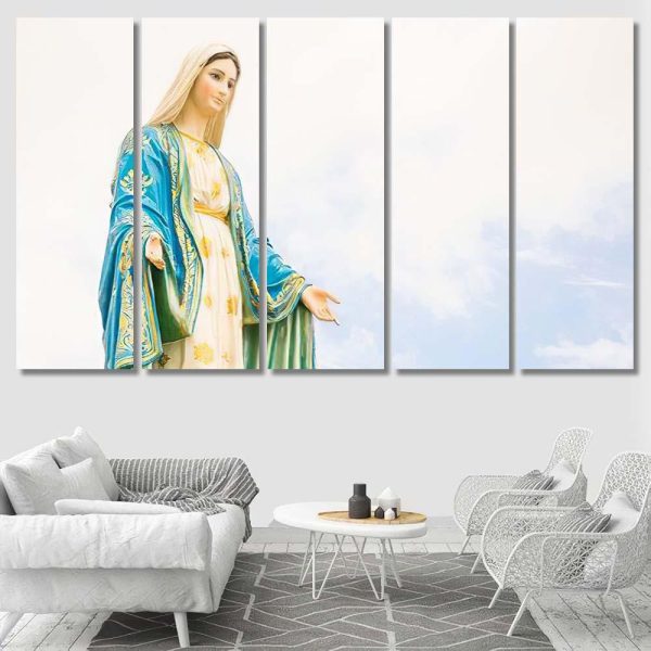 Statues Holy Women On Cloudy Sky Christian Premium Multi Canvas Prints, Multi Piece Panel Canvas Luxury Gallery Wall Fine Art Print - Image 8