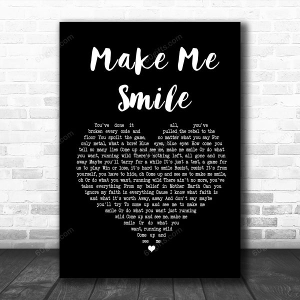 Steve Harley Make Me Smile Black Heart Song Lyric Music Art Print - Canvas Print Wall Art Home Decor