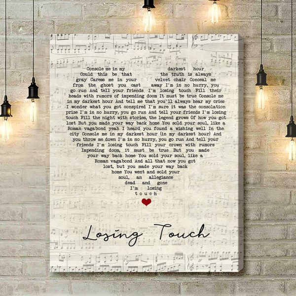 The Killers Losing Touch Script Heart Song Lyric Art Print - Canvas Print Wall Art Home Decor