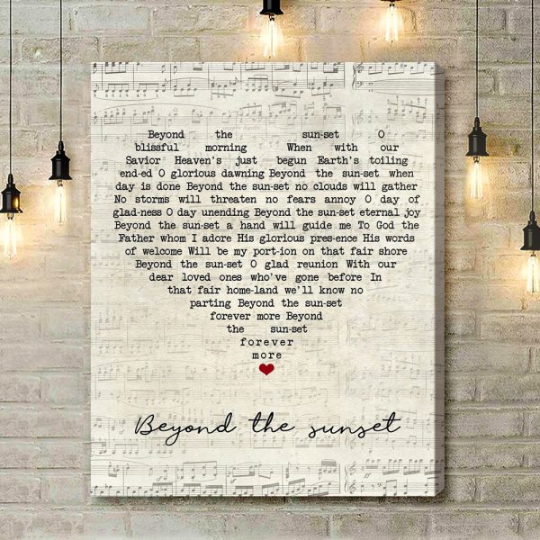 Slim Whitman Beyond The Sunset Script Heart Song Lyric Music Art Print - Canvas Print Wall Art Home Decor