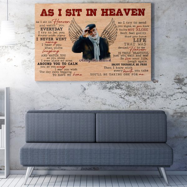 Custom Photo Memorial Gift Ideas Gift Ideas, Personalized As I Sit in Heaven Gift Ideas Framed Prints, Canvas Paintings - Image 2