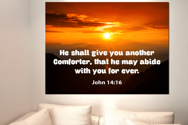 Bible Verse Canvas Comforter John 14:16 Christian Scripture Art - Image 4