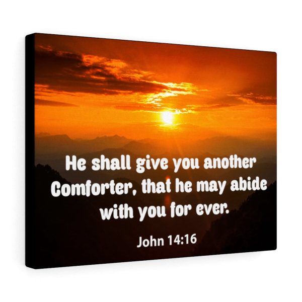 Bible Verse Canvas Comforter John 14:16 Christian Scripture Art