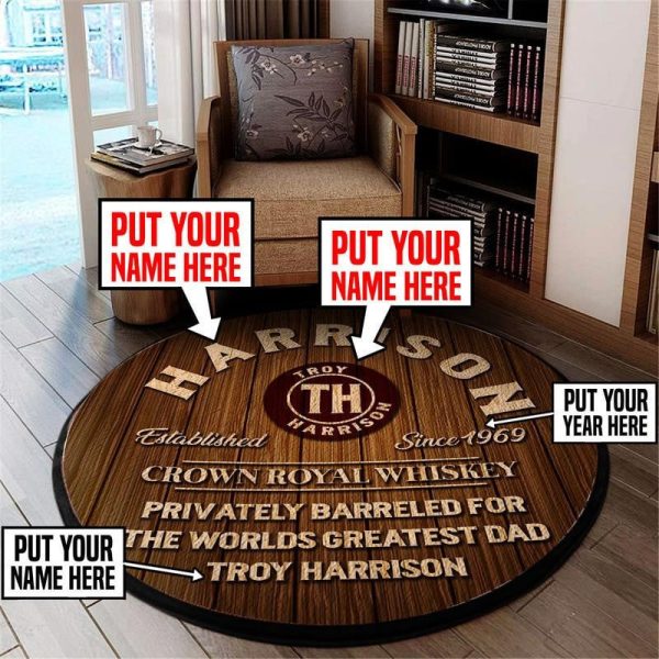 Personalized Whiskey Bar Round Mat Round Floor Mat Room Rugs Carpet Outdoor Rug Washable Rugs