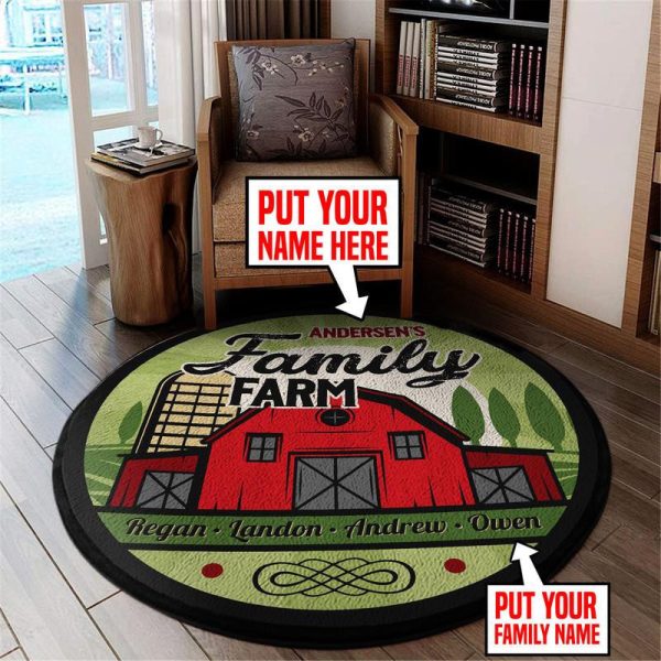 Personalized Barn Sign Round Mat Round Floor Mat Room Rugs Carpet Outdoor Rug Washable Rugs