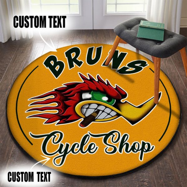 Personalized Garage Garage Decor, Home Bar Decor Hot Rod Garage Decor, Home Bar Decor Motorcycle Round Mat