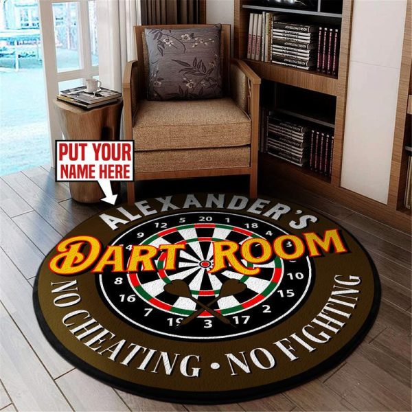 Personalized Darts Room Round Mat Round Floor Mat Room Rugs Carpet Outdoor Rug Washable Rugs