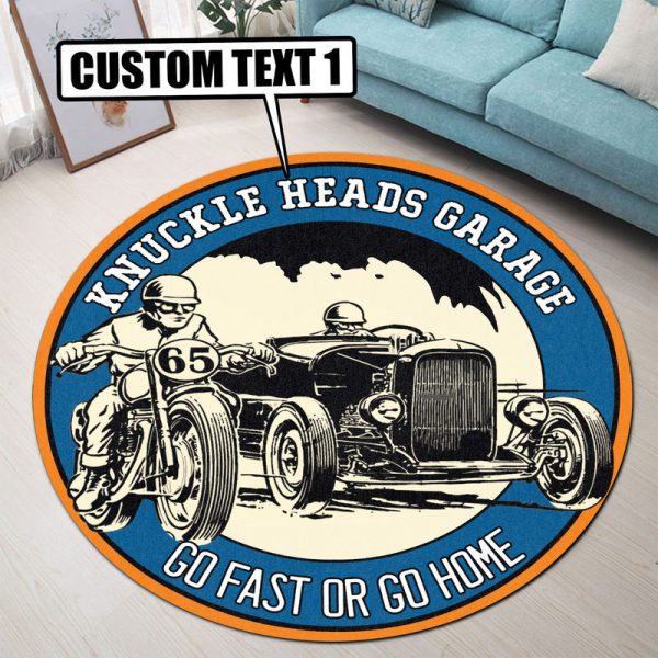 Personalized Hot Rod Go Fast Or Go Home Round Mat Round Floor Mat Room Rugs Carpet Outdoor Rug Washable Rugs - Image 2