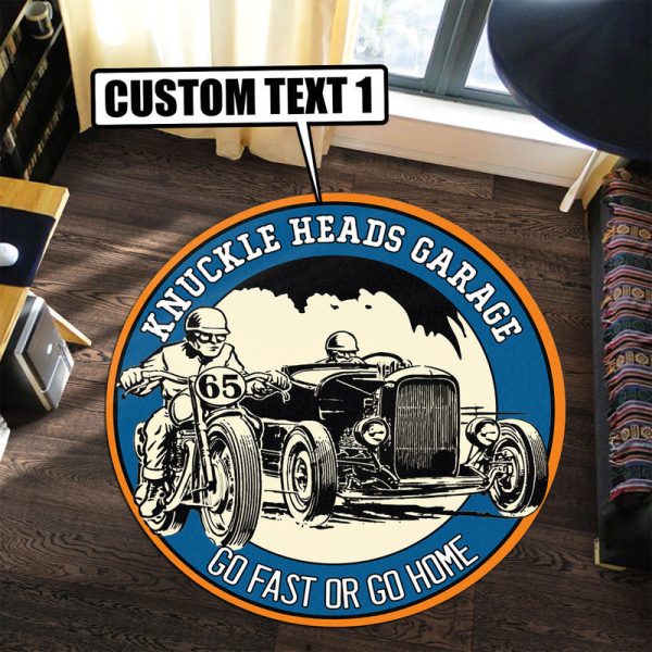 Personalized Hot Rod Go Fast Or Go Home Round Mat Round Floor Mat Room Rugs Carpet Outdoor Rug Washable Rugs - Image 3