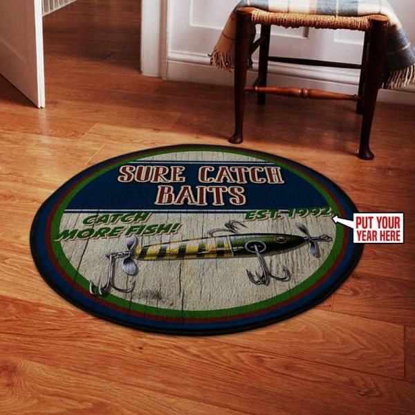 Fishing Round Mat Round Floor Mat Room Rugs Carpet Outdoor Rug Washable Rugs - Image 2