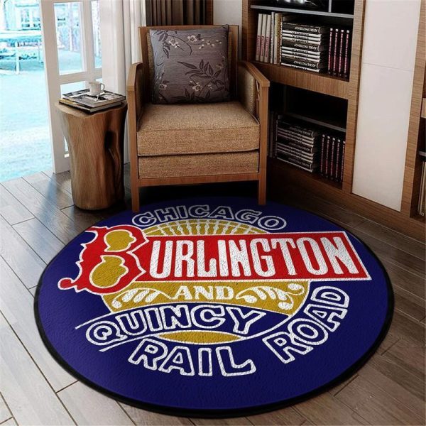 Cbqrr Round Mat Chicago Burlington And Quincy Railroad Round Floor Mat Room Rugs Carpet Outdoor Rug Washable Rugs - Image 2