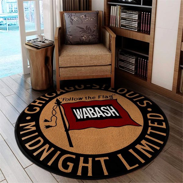 Wab Round Mat Wabash Railroad Wab Round Floor Mat Room Rugs Carpet Outdoor Rug Washable Rugs - Image 2