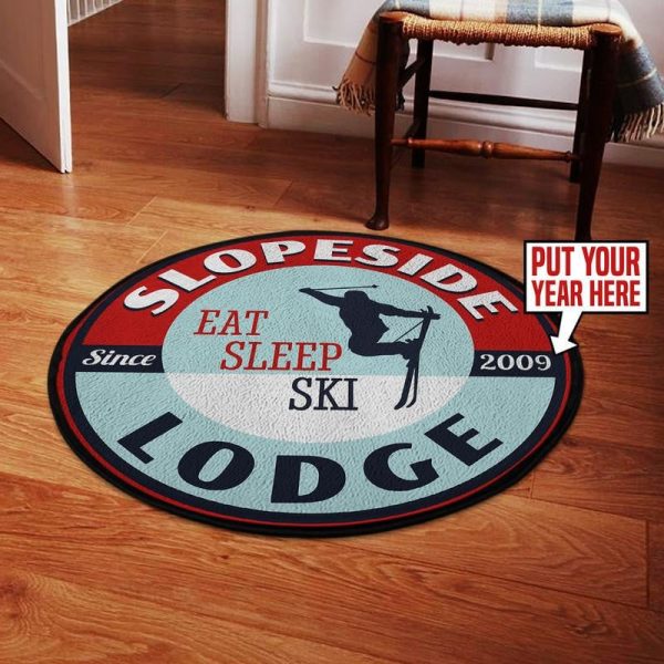 Personalized Slopeside Lodge Round Mat Round Floor Mat Room Rugs Carpet Outdoor Rug Washable Rugs - Image 2