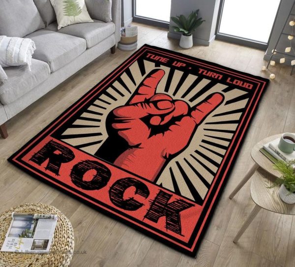 Tune Up Turn Loud Rock Area Rug Carpet - Image 2