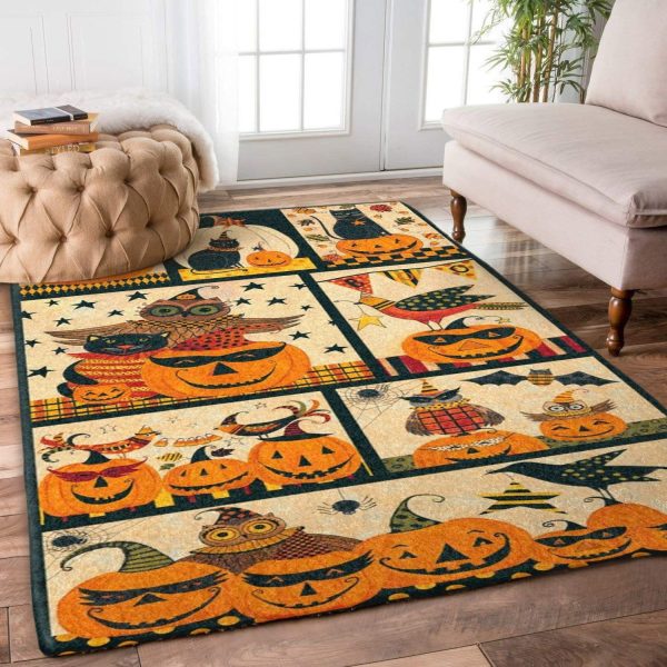 Halloween Funny Cuties Pumpkins Smile Area Rug Carpet Carpet