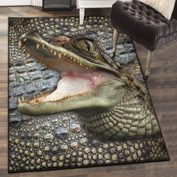 Alligator Washable Crocodile Rug Rectangle Rugs Washable Area Rug Non-Slip Carpet For Living Room Bedroom - Image 2