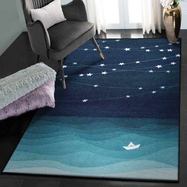 Ocean Animals Dining Room Rug Ocean Rug Rectangle Rugs Washable Area Rug Non-Slip Carpet For Living Room Bedroom