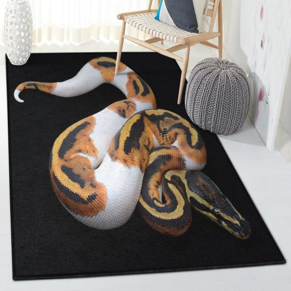 Animal Lover Bedroom Rugs Love Python Rug Rectangle Rugs Washable Area Rug Non-Slip Carpet For Living Room Bedroom