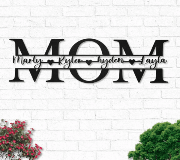 Custom Mom Gift For Mother's Day Personalized Metal House Sign