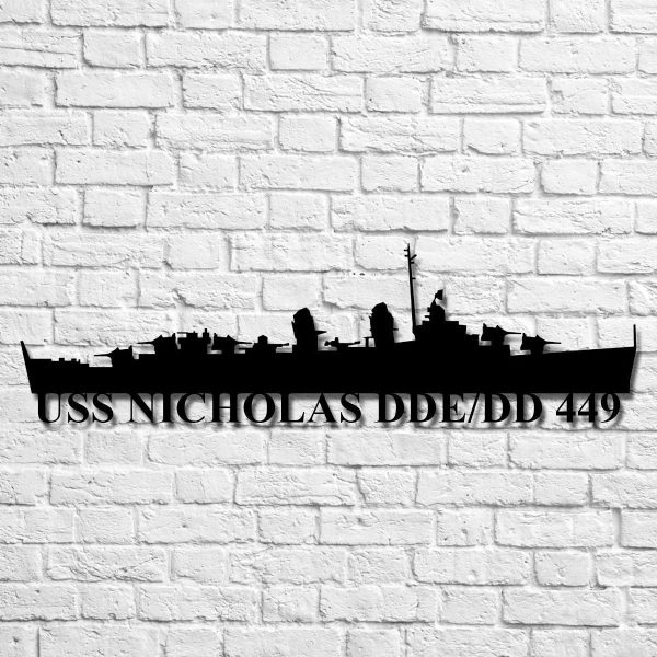 Uss Nicholas Dde_dd 449 Navy Ship Metal Art, Gift For Navy Veteran, Na