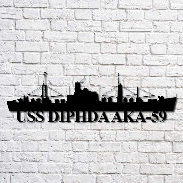 Uss Diphda Aka59 Navy Ship Metal Art, Custom Us Navy Ship Cut Metal Si