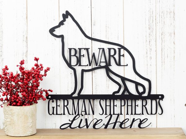 German Shepherd Sign Dog Lover Gift Dog Mom Metal Wall Hanging Outdoor