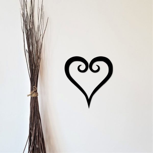 Curly Heart Decor Metal Heart Sign Wedding Decor Love Decor Kids Room