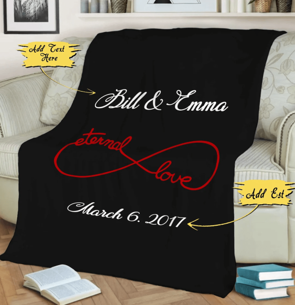 Valentine's Day Couples Infinity Blanket Customized Blanket For Wife C