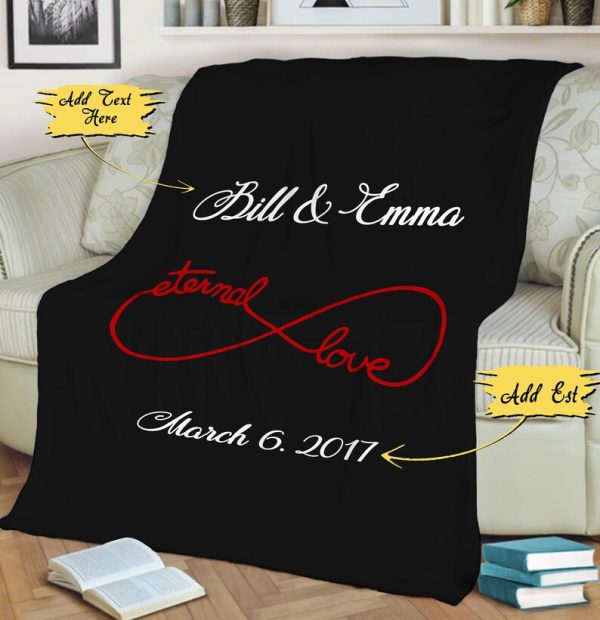 Valentine's Day Couples Infinity Blanket Customized Blanket For Wife C - Image 2