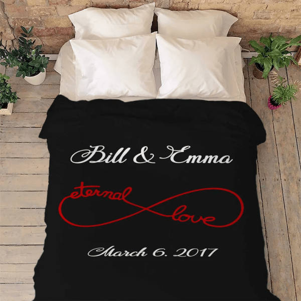 Valentine's Day Couples Infinity Blanket Customized Blanket For Wife C - Image 3