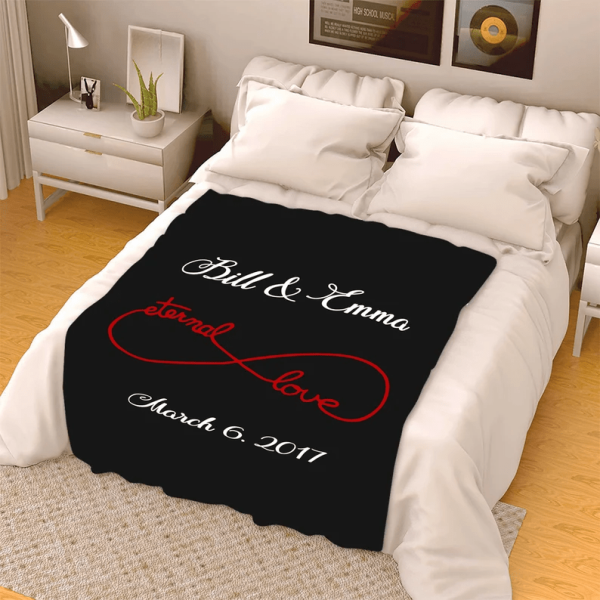 Valentine's Day Couples Infinity Blanket Customized Blanket For Wife C - Image 4