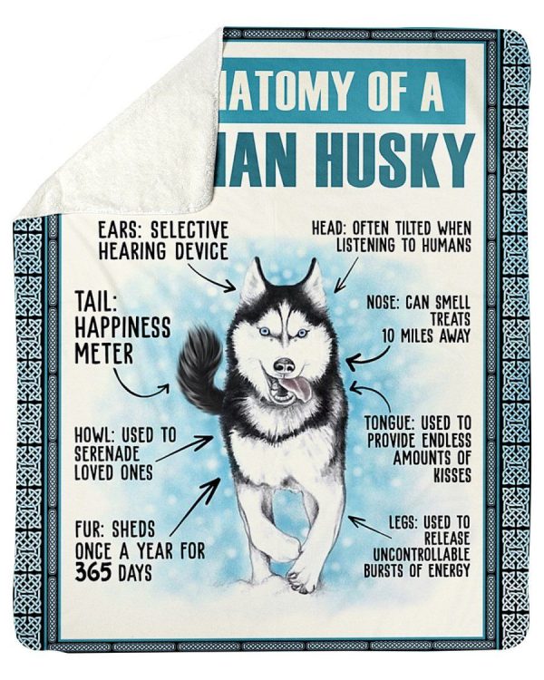 The Anatomy Of A Siberian Husky Fleece Blanket