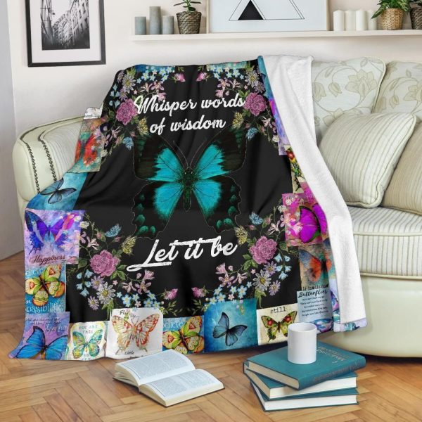 Whisper Words Of Wisdom Butterfly Let It Be Fleece Blanket