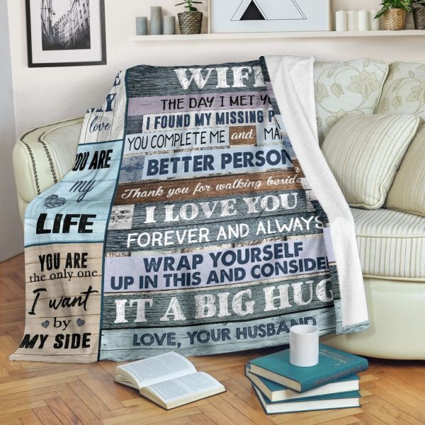 Husband To My Wife You Complete Me Fleece Blanket Fleece Blanket