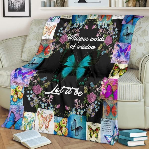 Whisper Words Of Wisdom Butterfly Let It Be Fleece Blanket - Image 2