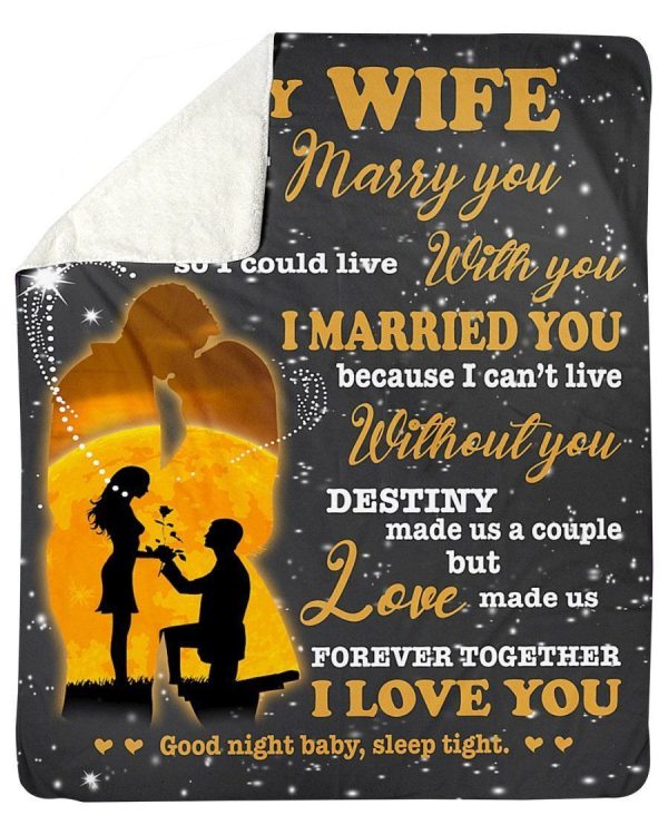 Lovely Saying Of Husband Gifts For Wife Fleece Blanket - Image 3