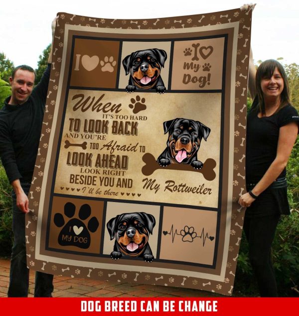 I Love My Dog Heartbeat Fleece Blanket - Image 3