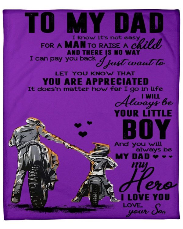 You Will Always Be My Dad My Hero Great Gift For Dad Fleece Blanket - Image 3