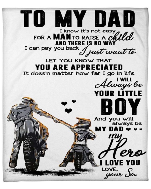 You Will Always Be My Dad My Hero Great Gift For Dad Fleece Blanket - Image 5